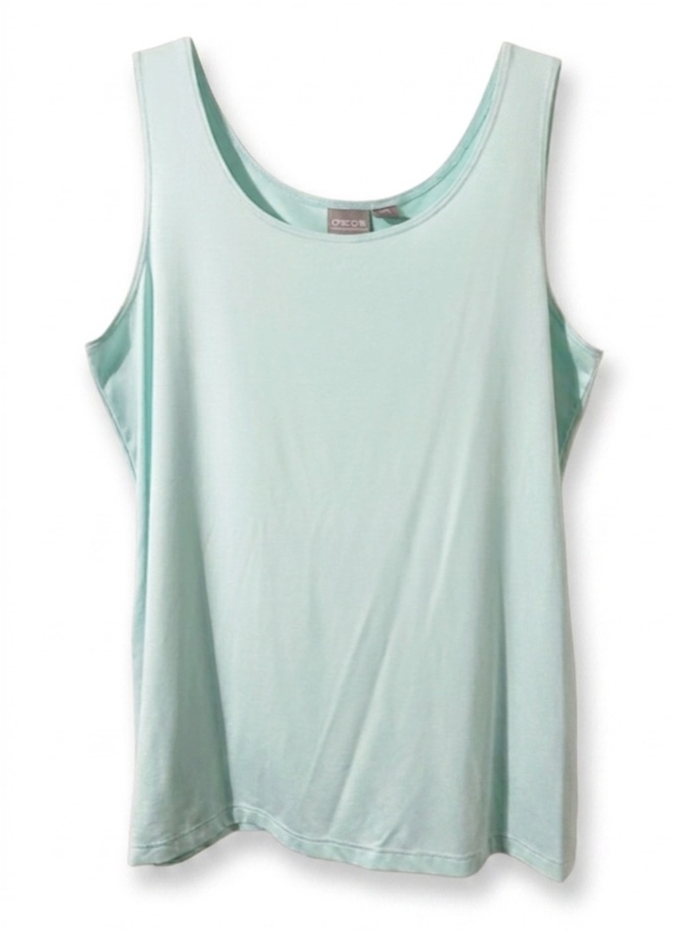 Chico’s Mint Green Sleeveless Tank Top Size 2 Soft Stretch Knit Classic Layering